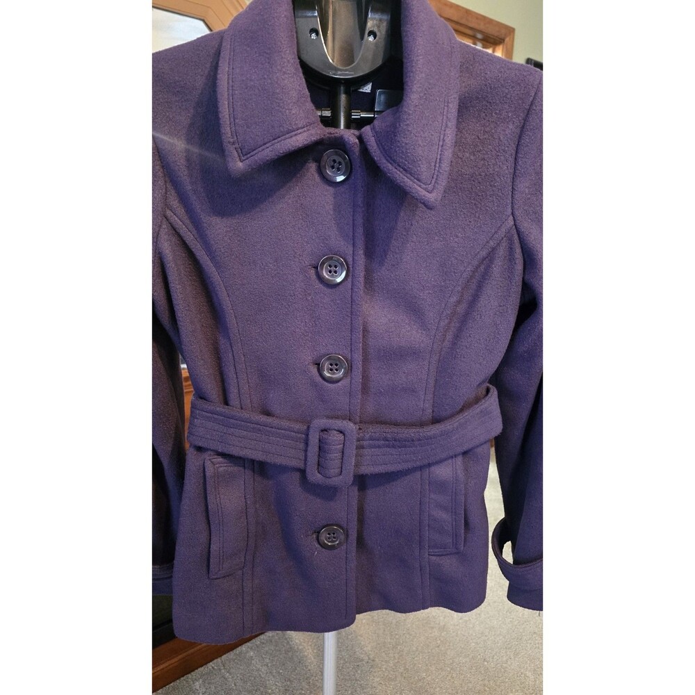 WOMAN'S LOVE CULTURE SIZE: LARGE PURPLE CASUAL PEA COAT*WORN 1X EXCELLENT COND* - Picture 3 of 12